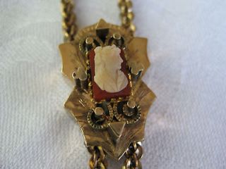   Necklace Cameo Slide chain Rose Gold Filled $690 in antique Book