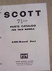 1960 Scott Outboard Parts Manual Catalog 7.5 HP A3EB Manual Start Mc 
