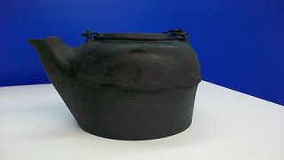 Antique Cast Iron Water Kettle/Pot with Flower Embossed Lid and Handle