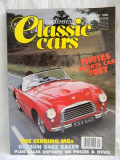   & CLASSIC CARS MAGAZINE ~ 1992 JANUARY ~ SALES REPORTS UK PRICES