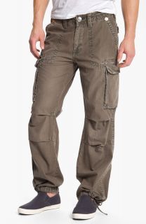 NWT True religion mens Anthony brushed twill cargo pants in TL Brown