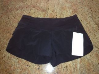 Lululemon Run Speed Shorts Short Size 4 Black Yoga NWT