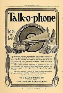 1904 Vintage Ad Talk O Phone Phonograph Parrot Toledo   ORIGINAL 