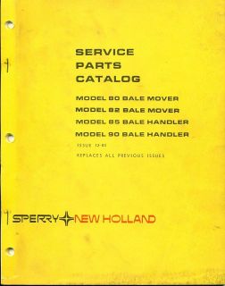 New Holland Service PARTS CATALOG 80 82 Bale Mover 85 90 Handler 12 83 