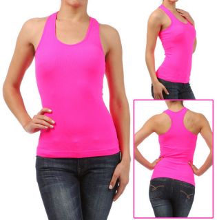 NEON SPORT TANK TOP Racerback Ribbed Seamless Stretch One Size