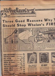 Vintage June 1945 WWII Newspaper Ad   WHELANS Drugstore   New York NY