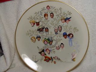 norman rockwell family tree plate
