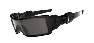 Oakley Oil Rig Black Polarized Slightly Used Mens Sunglasses