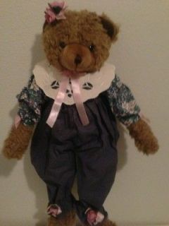 ABC DISTRIBUTING Old Fashioned Teddy Bear Plush Green Brown Stuffed 