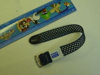 VINTAGE NYLON WATCH STRAP 20MM Blue SS   NOS 1970s Made by EULIT 