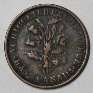 1830s OLD CANADA COINS RARE MONTREAL UN SOU Canadian Token