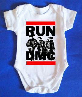 RUN DMC Baby Vest / Baby Grow, Retro, Baby Clothes, HIP HOP QUALITY 