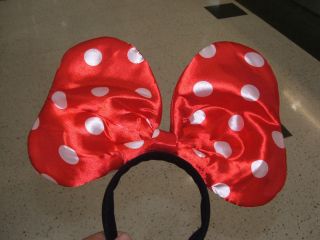 Children Adult Mickey Mouse Party Ears Costume Head Band Red Bow Dots