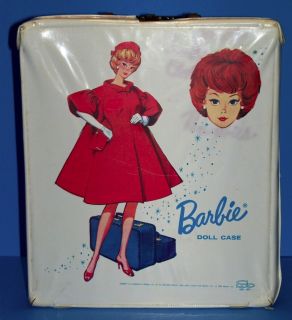 Vintage Barbie CASE 1963   WHITE with RED COAT For Single Doll