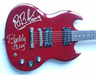 KING & BUDDY GUY Signed Autographed Gibson GUITAR BB BLUES Psa 