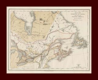 Dominion Of Canada, Antique Map, Hand Color, Original 1870