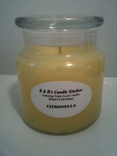 Candle Kitchen Citronella Triple Scented 16 Ounce Home Made