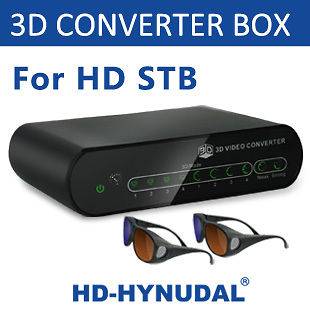 New 3D Converter Box for HD STB 3D program with 2 HDMI cables,2pcs 3D 