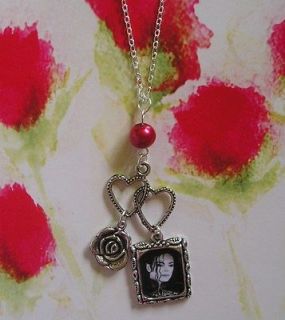 MICHAEL JACKSON Themed Handmade Rose Charm Necklace