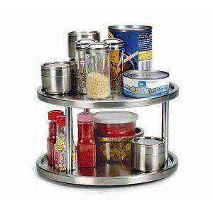 Dial Industries S676P Two Tier Stainless Steel Lazy Susan Turntable