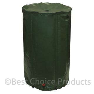   Collapsible Rain Barrel UV Vinyl Outdoor Garden Water Storage Green