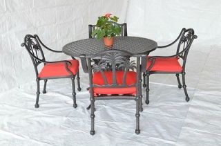   Coated Cast Aluminum 5 pc Patio Dining Set Palms Collection