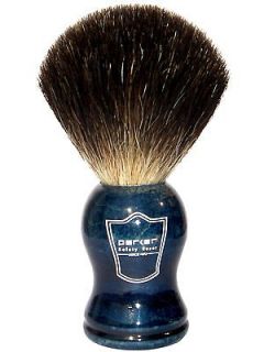 New 100% BLACK BADGER Shaving Brush with BLUE WOOD HANDLE & FREE DRIP 