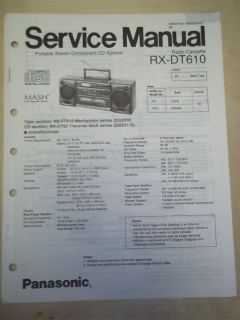 Panasonic Service Manual~RX DT61​0 Boombox Radio System