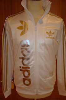   RETRO ADIDAS OLYMPIC GOLD SILVER WHITE TRACK TOP CHILE 62 LRGE LTD ED