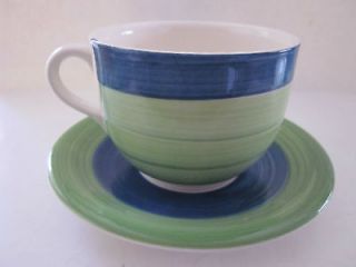 Handpainted European Large Ceramic Cup & Saucer   Italy