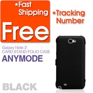   New* ANYMODE CARD STAND FOLIO *BLACK GALAXY NOTE2 Cell Phone Case