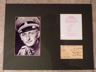 Adolf Eichmann Original War Trials Notes Very Rare