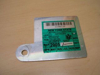   MOTORCYCLE NEW YORK INSPECTION TAG PLATE LICENSE PLATE BRACKET
