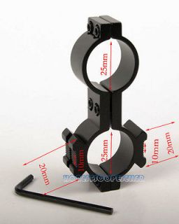 25mm 1 Ring Double Mount 2 Hole For Flashlight Scope for 20mm Rail