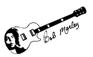 Bob Marley Autograph Guitar Design Car Decall/Sticker​.
