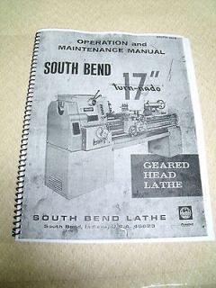   Bend Op,Maint,& Parts Manual 17 Geared Head Lathe  TURN  NADO Copy