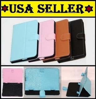 10 inch PINK/BLUE/BLACK/BROWN Leather Case_Google Android Tablet PC 