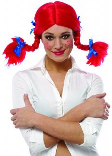 wendys Pippi Longstocking Braids Costume Red Wig