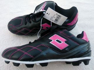NEW Girls Lotto Pink & Black Soccer Athletic Cleats Shoes 12T, 13T, 1 