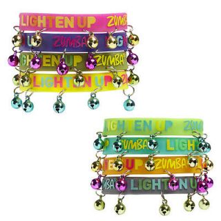 Newly listed ZUMBA FITNESS Lighten Up Jingle Rubber Bracelets   Set of 