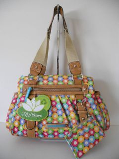 NWT $65 LILY BLOOM Hoops & Loops Eco Recycled Satchel Handbag Shoulder 