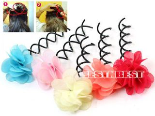 Fashion Hair Style Necessary Styling Maker Tool Spiral Flower Hair Pin 