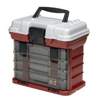 Plano 3500 Size Tackle Box Fishing Gear Burgundy with Silver Lid Fast 