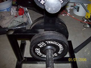 300 Pound Weider Olympic Weight Set with Rack and Incline Bench DP 