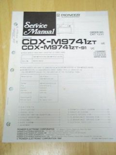 Pioneer Service Manual~CDX M97​41ZT CD Player~Origina​l~Repair