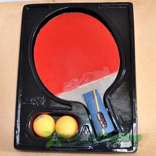   5a e Ping Pong Paddle Table Tennis Racket Short Professional 2 balls