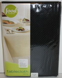 Food Network Black Terrine Table Cloth Tablecloth Oval 60X84 60X102 
