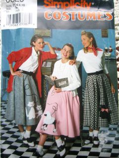 COSTUME SEWING PATTERN UNC SZ 6 10 GIRLS POODLE CIRCLE SKIRT WITH 
