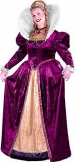 Adult Womens Plus Size Queen Elizabeth Halloween Holiday Costume 