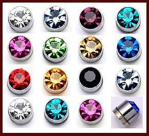   5mm Magnetized Earring Crystal Mens Magnet Earring Mixed Color  E009